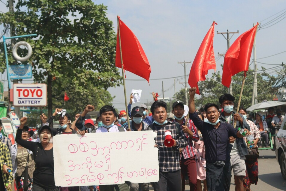 Anti-military protestors, Myanmar.