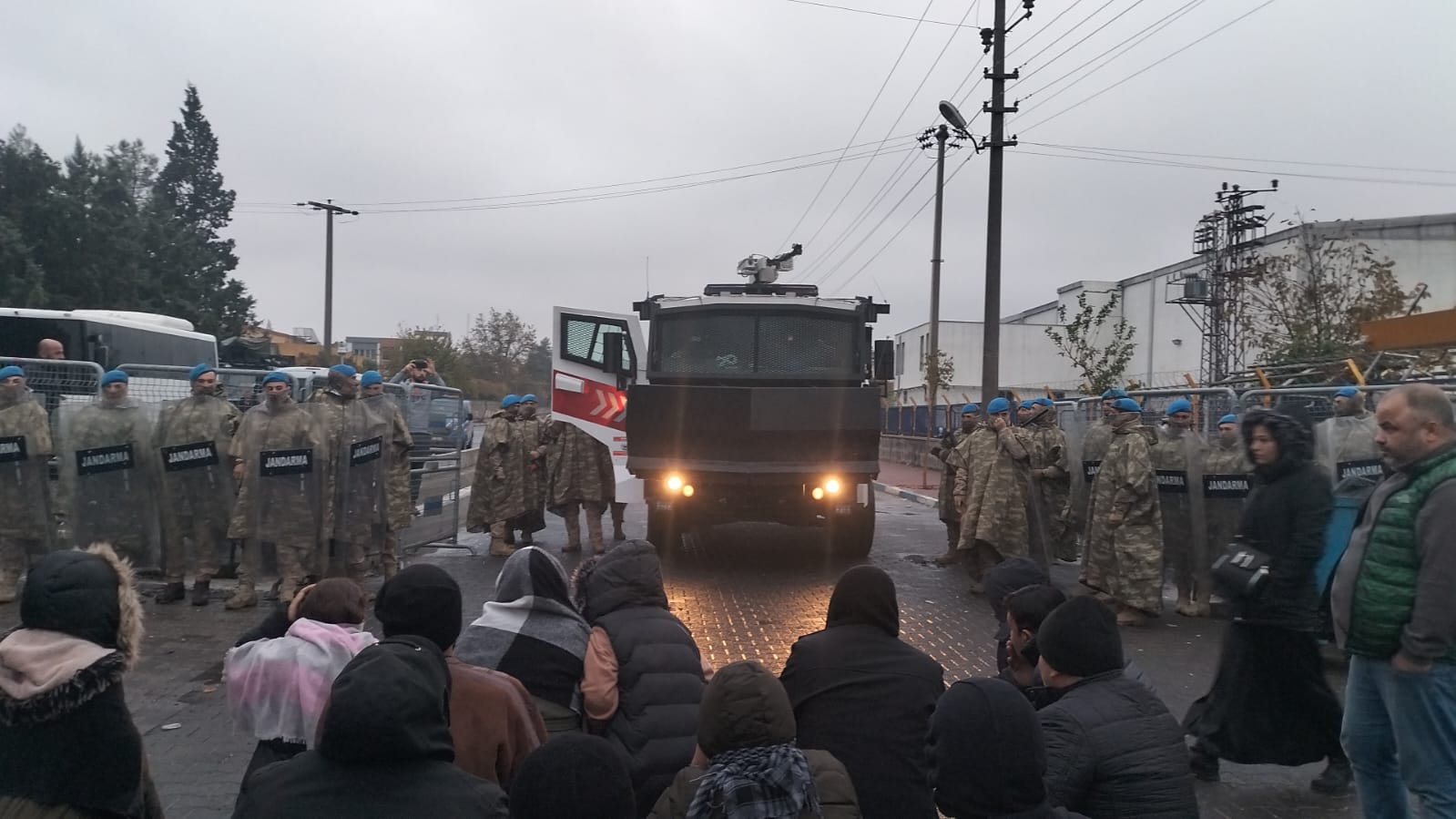 Trade unionists facing repression during their strike in December 2023.